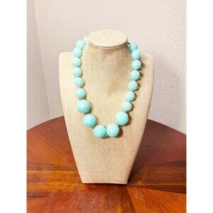 J.Crew Faceted Bead/Rhinestone Necklace in Aqua Blue